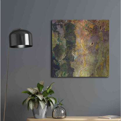 Luxe Metal Art 'Earth as Art: Weird Watercolor,' Metal Wall Art,24x24