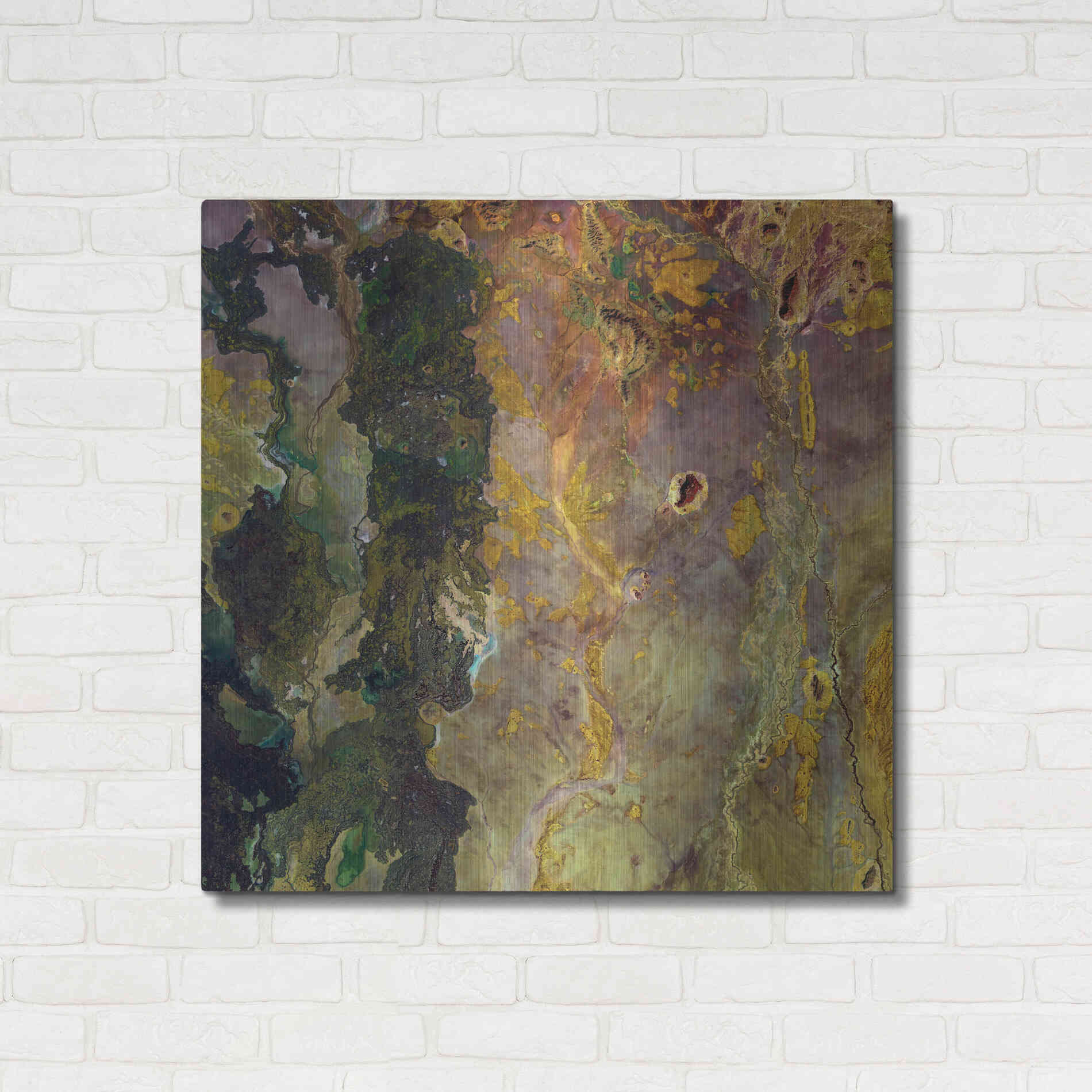 Luxe Metal Art 'Earth as Art: Weird Watercolor,' Metal Wall Art,36x36