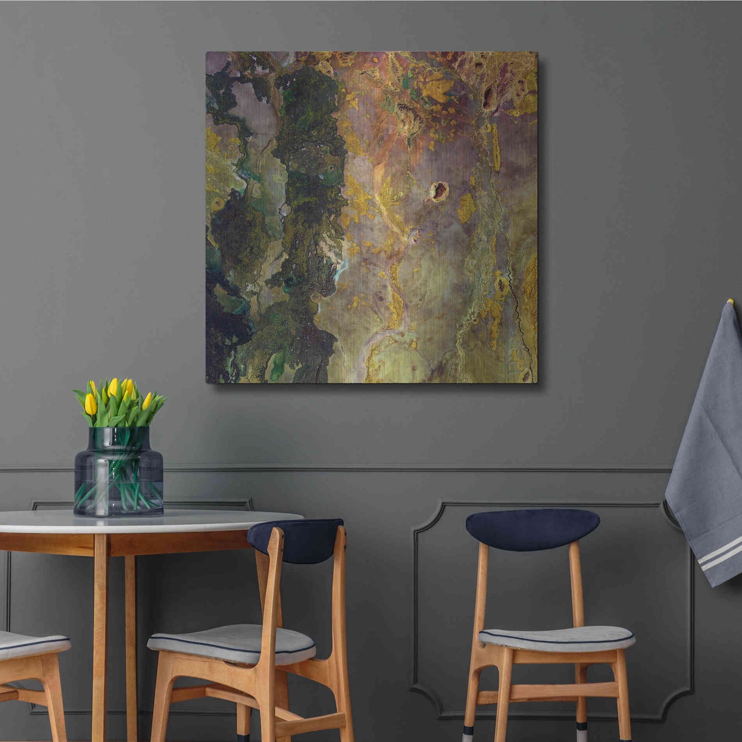 Luxe Metal Art 'Earth as Art: Weird Watercolor,' Metal Wall Art,36x36