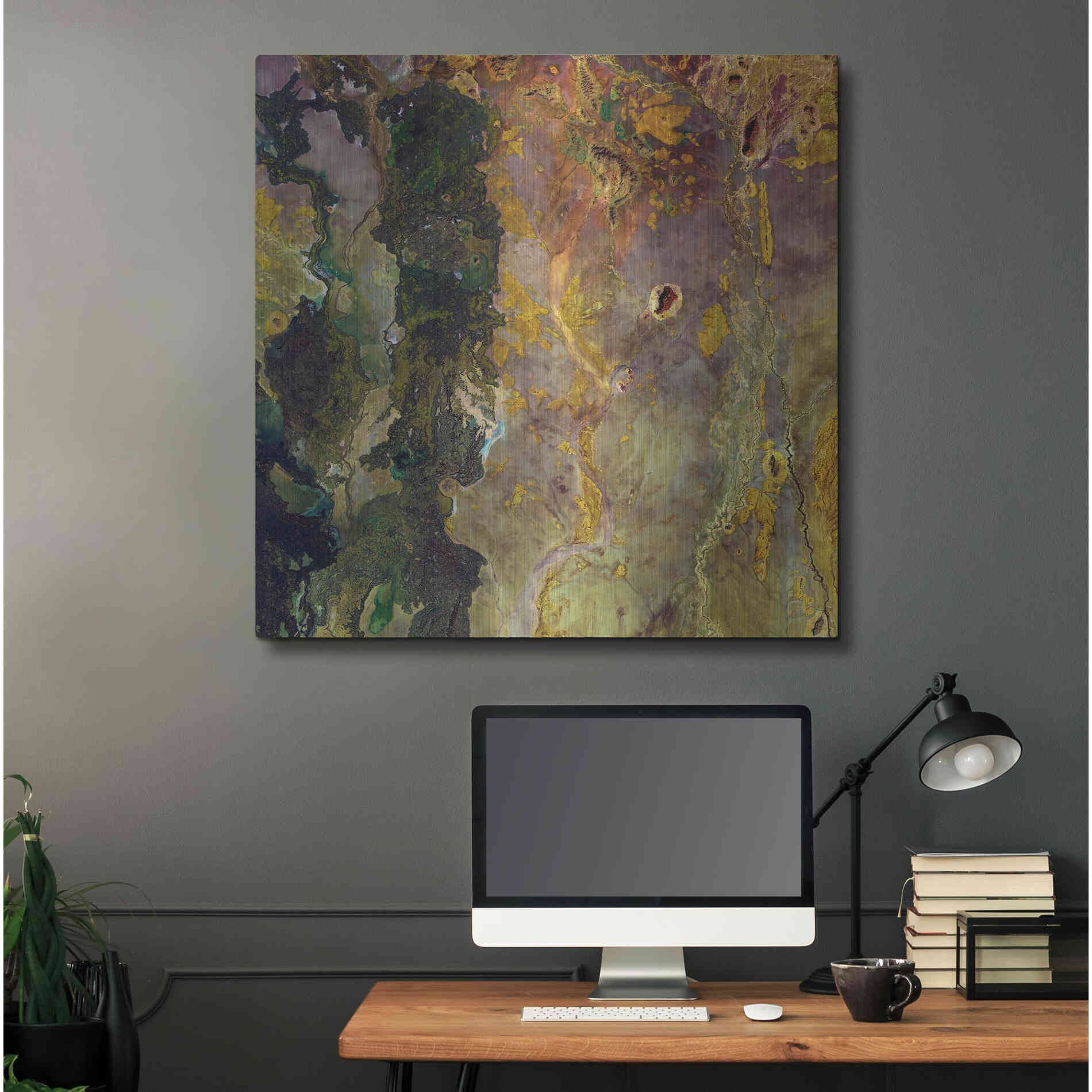 Luxe Metal Art 'Earth as Art: Weird Watercolor,' Metal Wall Art,36x36