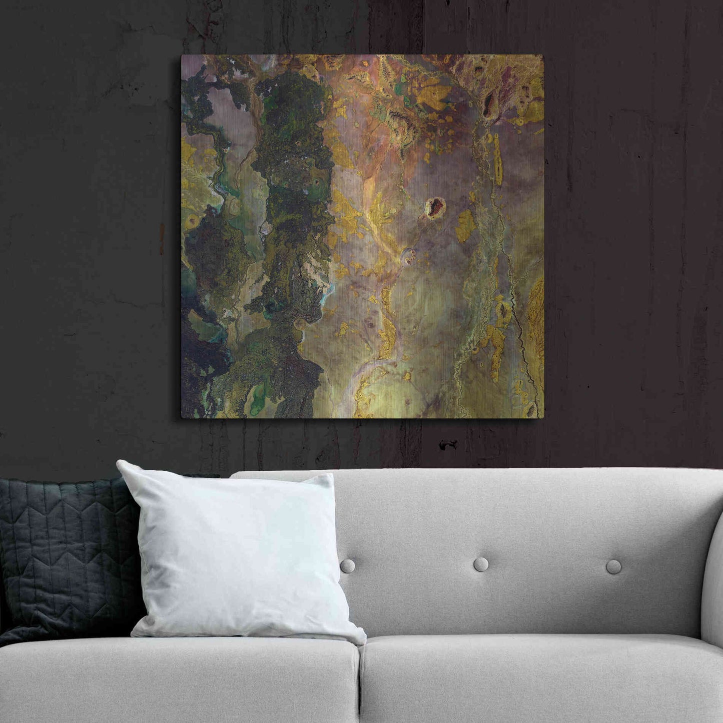 Luxe Metal Art 'Earth as Art: Weird Watercolor,' Metal Wall Art,36x36