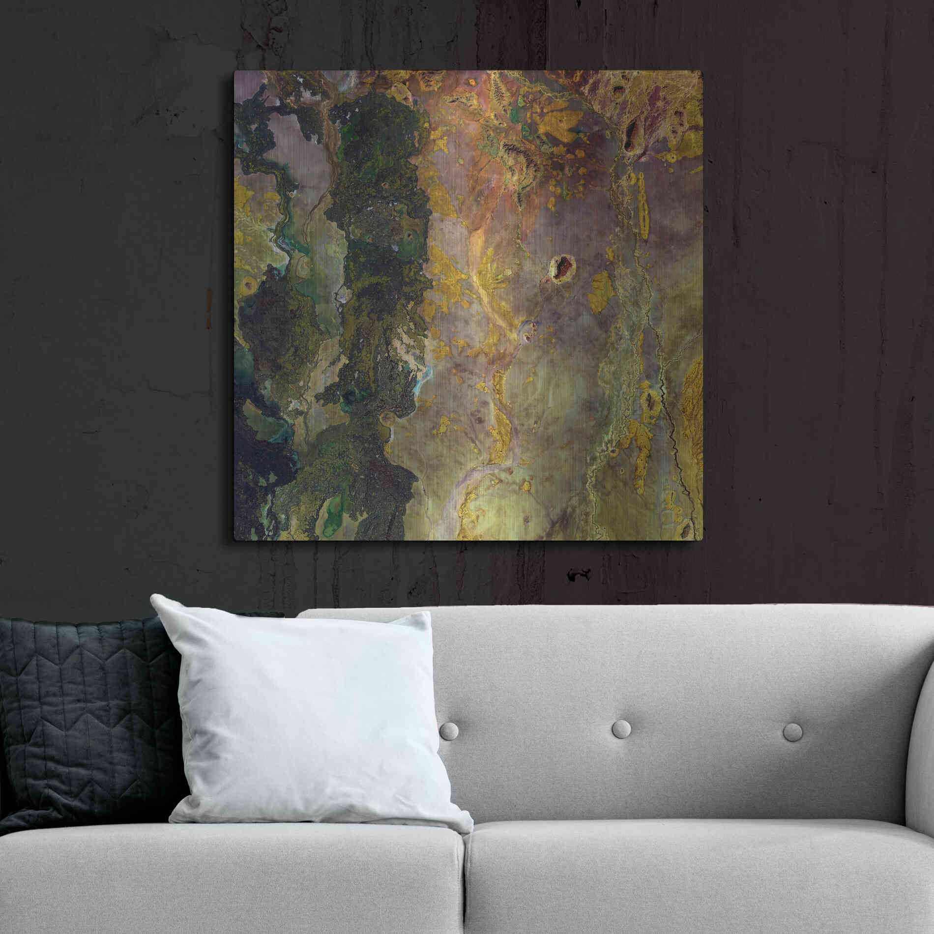 Luxe Metal Art 'Earth as Art: Weird Watercolor,' Metal Wall Art,36x36