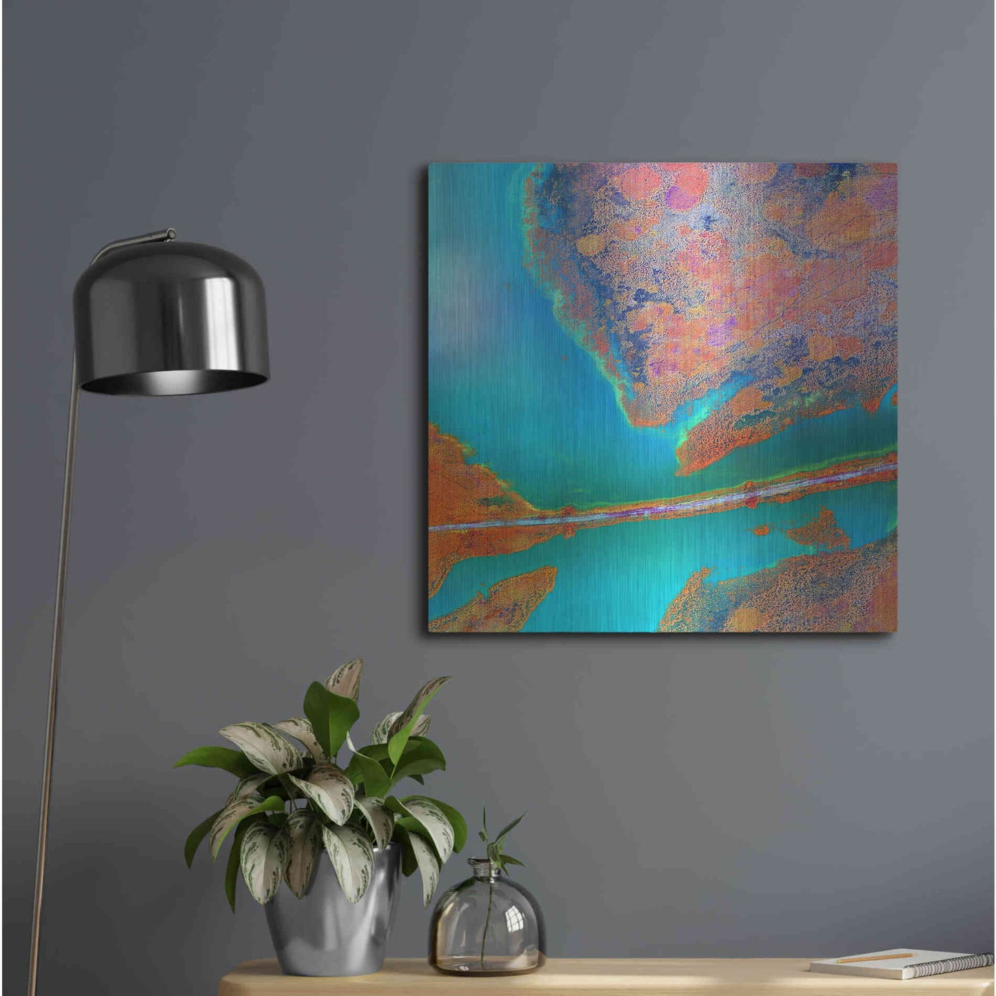 Luxe Metal Art 'Earth as Art: A Study in Algae,' Metal Wall Art,24x24