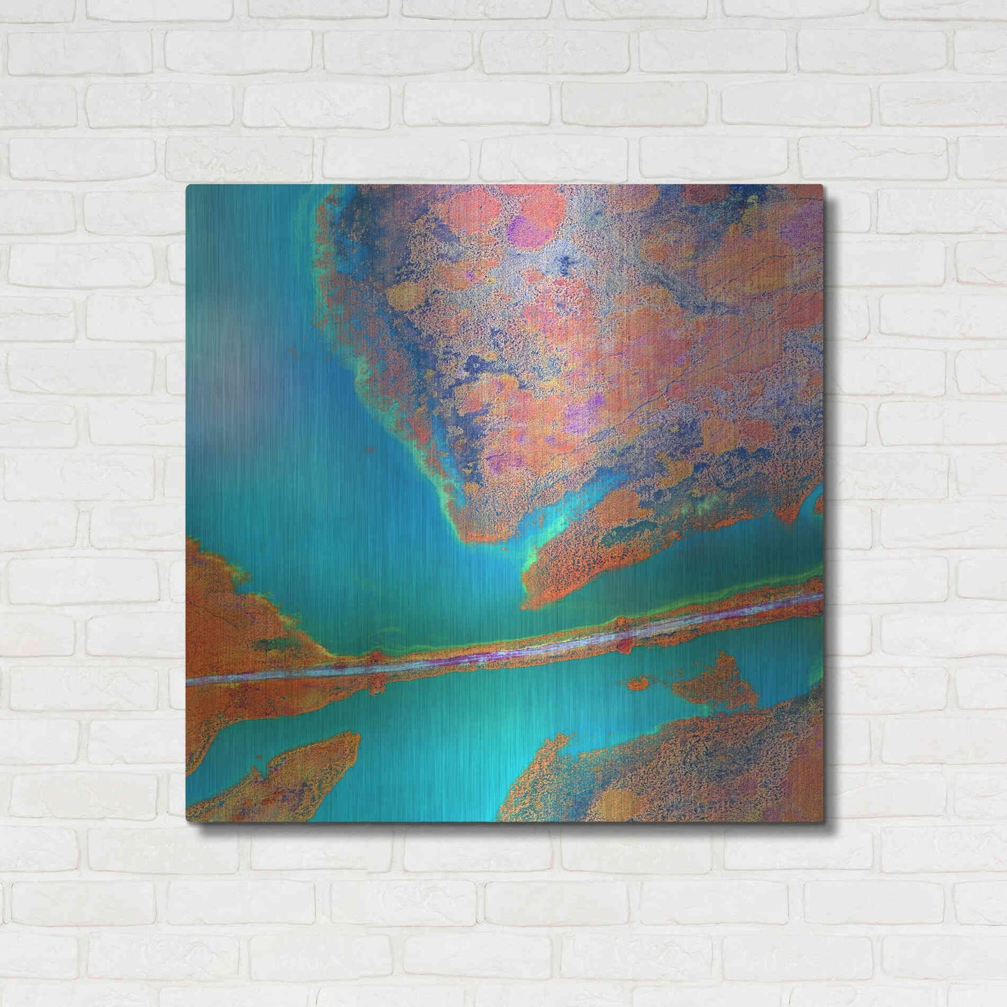 Luxe Metal Art 'Earth as Art: A Study in Algae,' Metal Wall Art,36x36