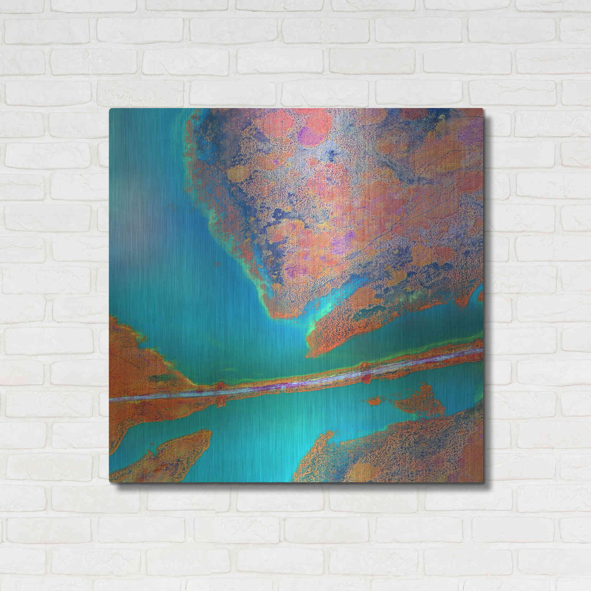 Luxe Metal Art 'Earth as Art: A Study in Algae,' Metal Wall Art,36x36