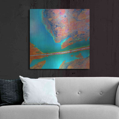 Luxe Metal Art 'Earth as Art: A Study in Algae,' Metal Wall Art,36x36