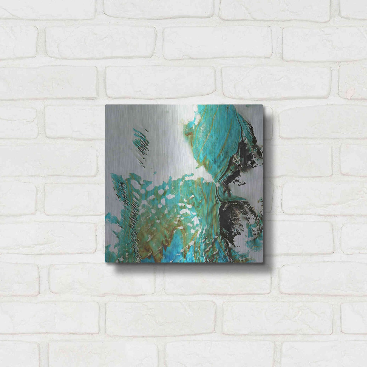 Luxe Metal Art 'Earth as Art: Blue Ice,' Metal Wall Art,12x12