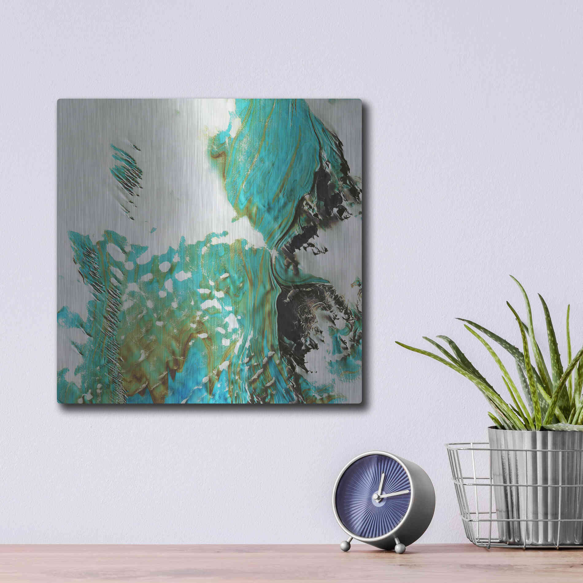 Luxe Metal Art 'Earth as Art: Blue Ice,' Metal Wall Art,12x12