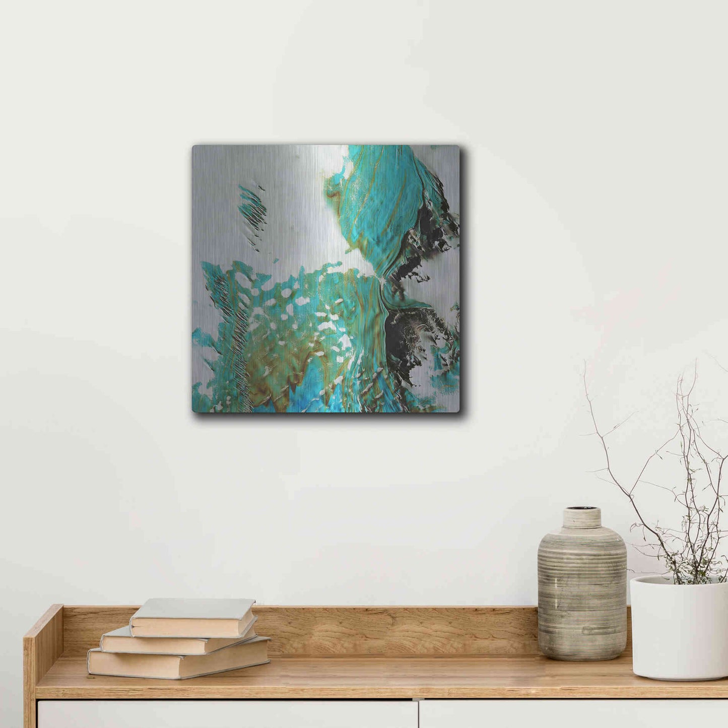 Luxe Metal Art 'Earth as Art: Blue Ice,' Metal Wall Art,12x12