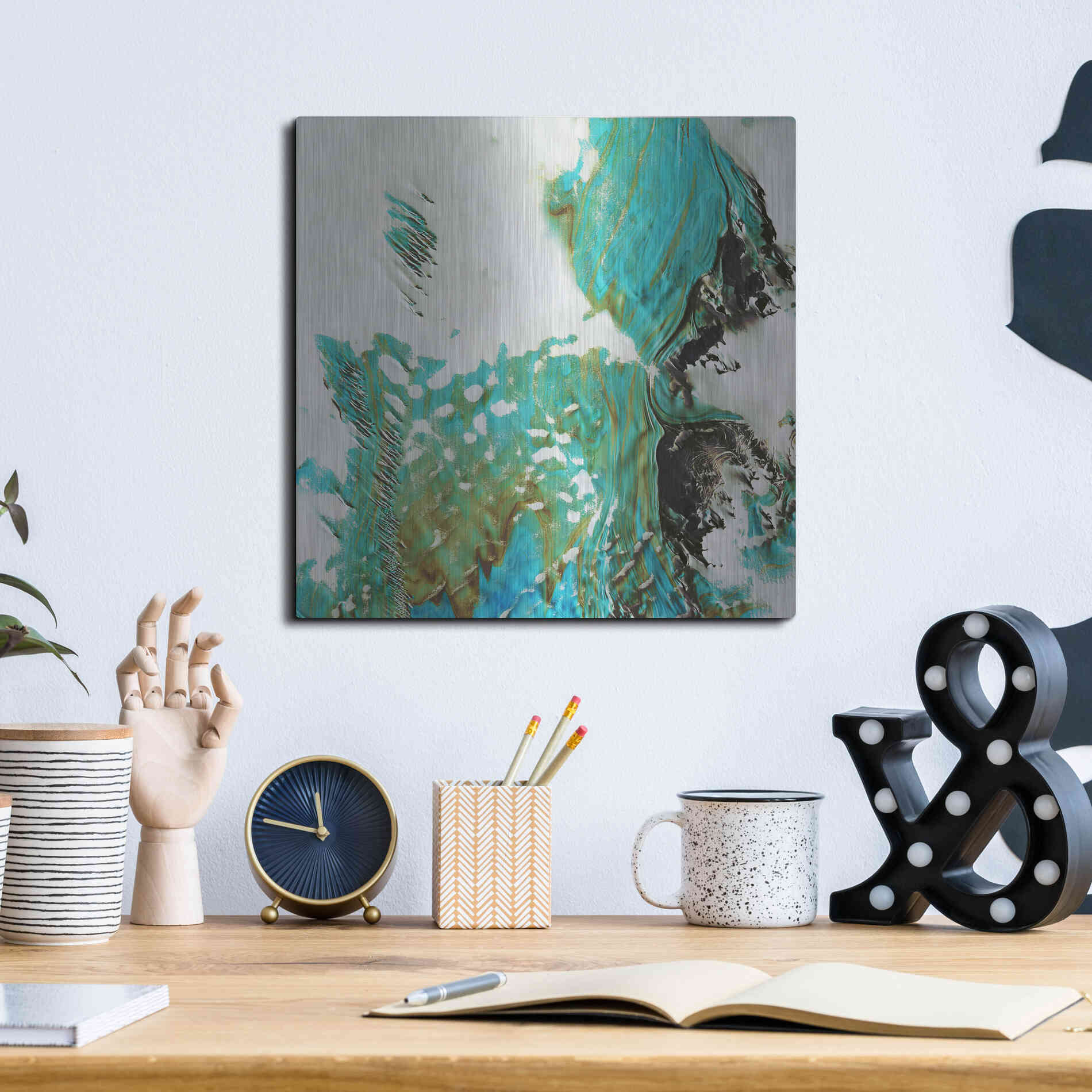 Luxe Metal Art 'Earth as Art: Blue Ice,' Metal Wall Art,12x12