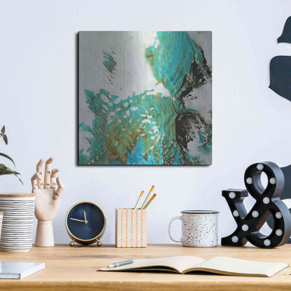 Luxe Metal Art 'Earth as Art: Blue Ice,' Metal Wall Art,12x12