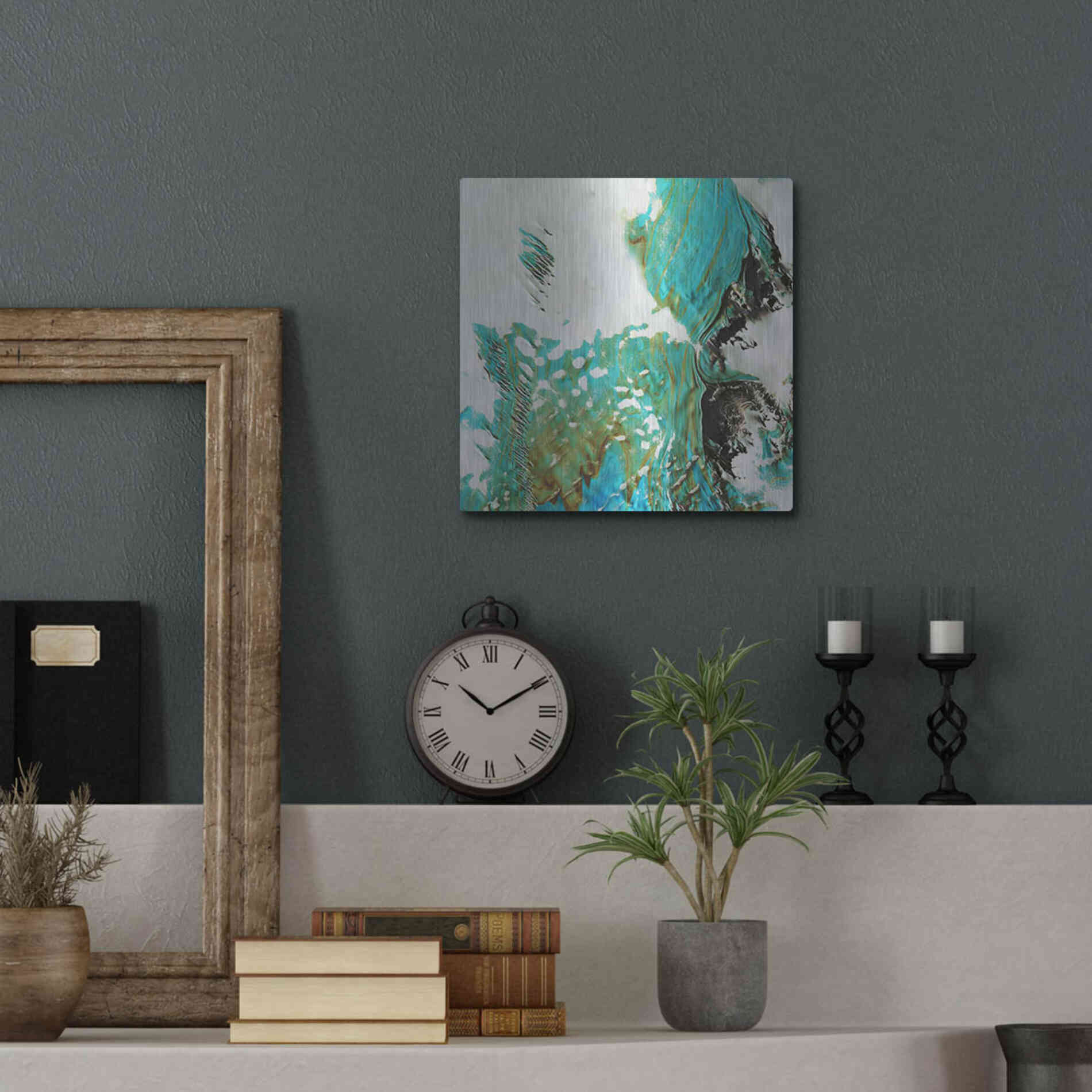 Luxe Metal Art 'Earth as Art: Blue Ice,' Metal Wall Art,12x12