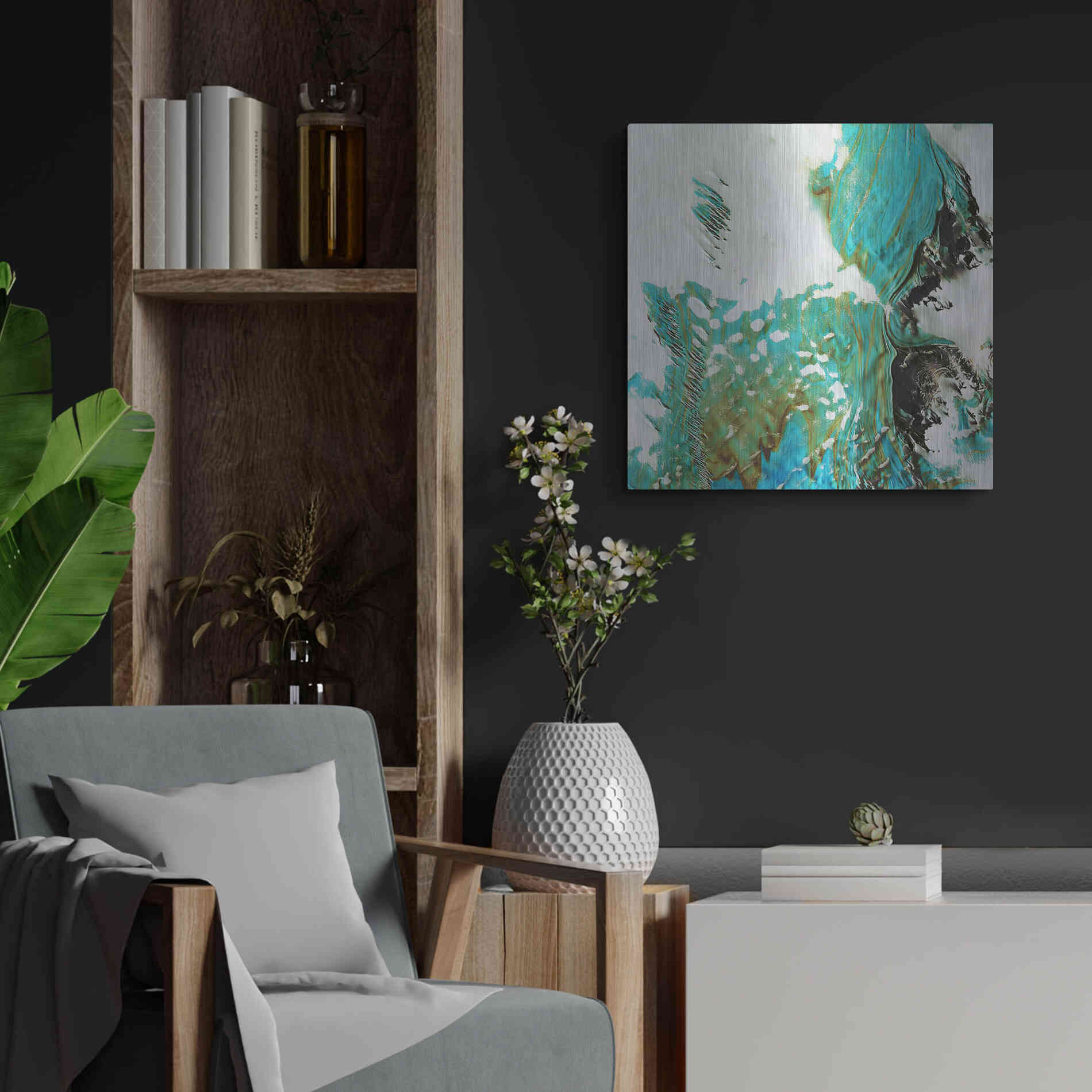 Luxe Metal Art 'Earth as Art: Blue Ice,' Metal Wall Art,24x24