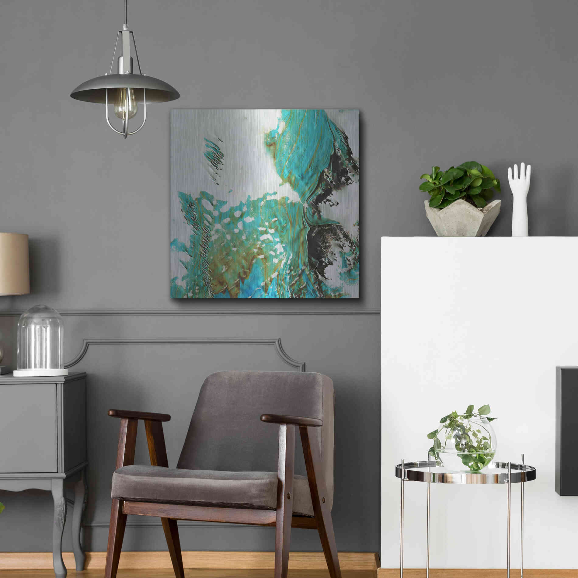 Luxe Metal Art 'Earth as Art: Blue Ice,' Metal Wall Art,24x24