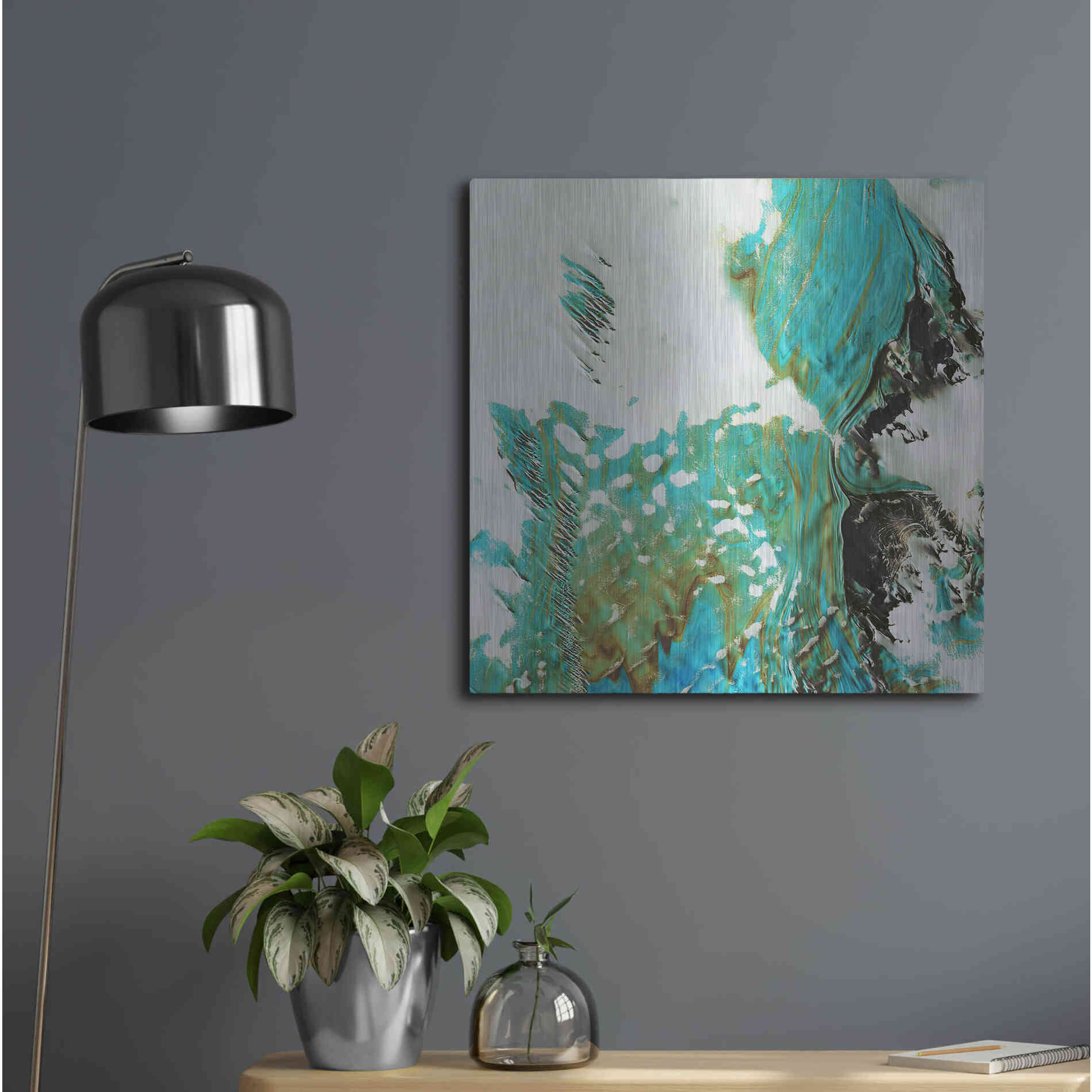 Luxe Metal Art 'Earth as Art: Blue Ice,' Metal Wall Art,24x24