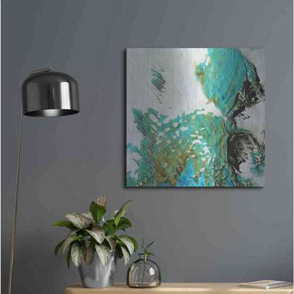 Luxe Metal Art 'Earth as Art: Blue Ice,' Metal Wall Art,24x24