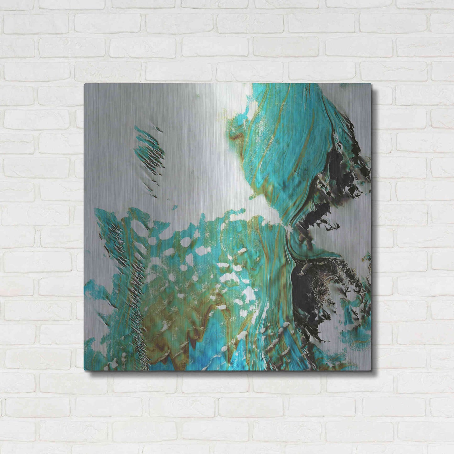 Luxe Metal Art 'Earth as Art: Blue Ice,' Metal Wall Art,36x36