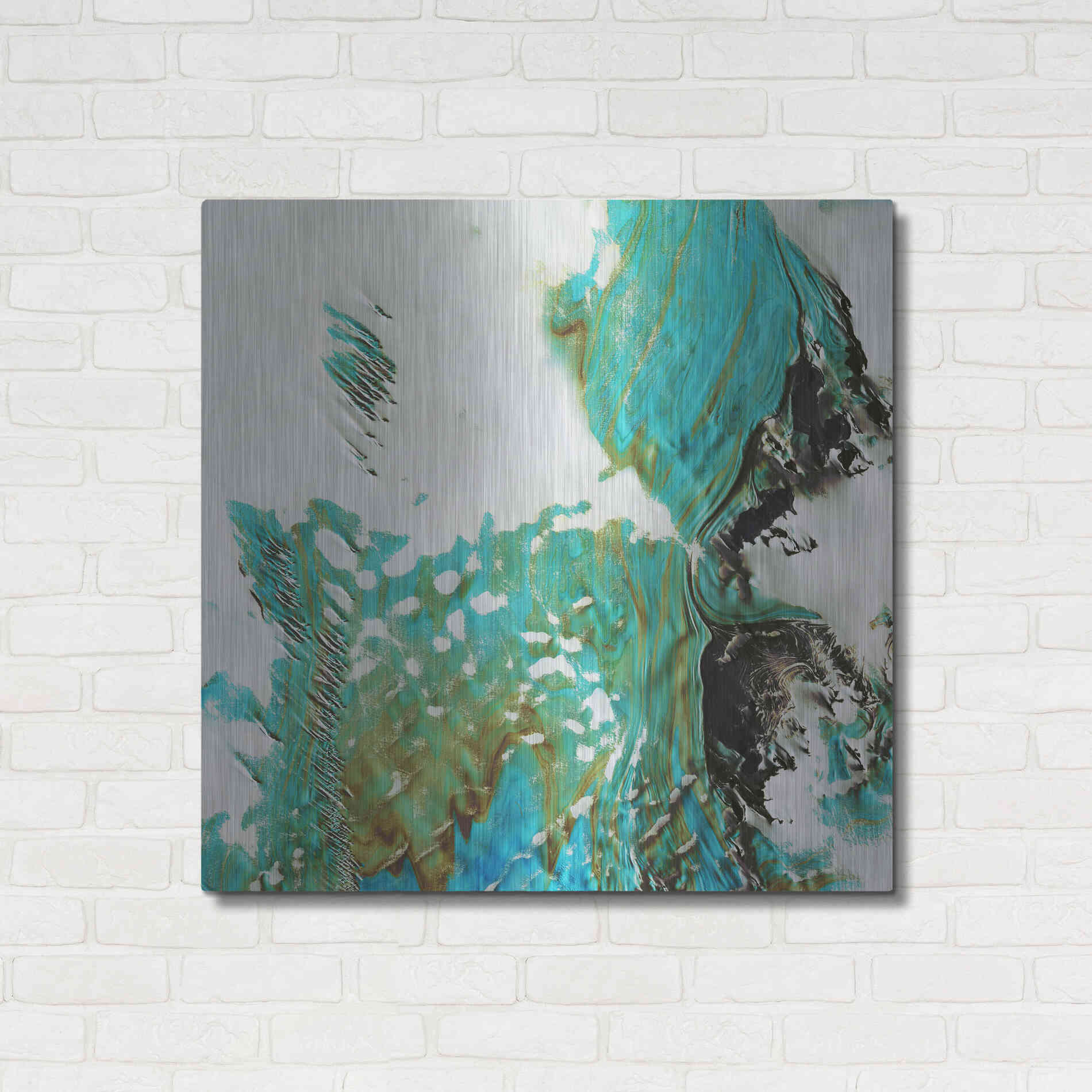 Luxe Metal Art 'Earth as Art: Blue Ice,' Metal Wall Art,36x36