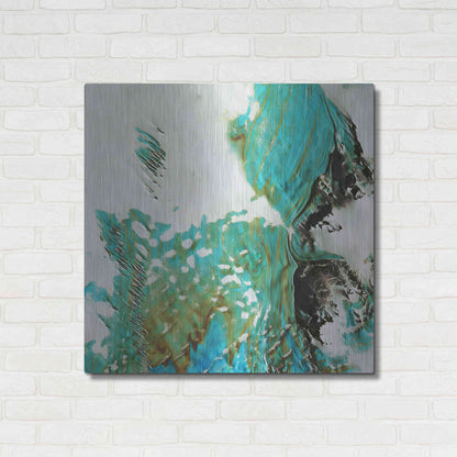 Luxe Metal Art 'Earth as Art: Blue Ice,' Metal Wall Art,36x36