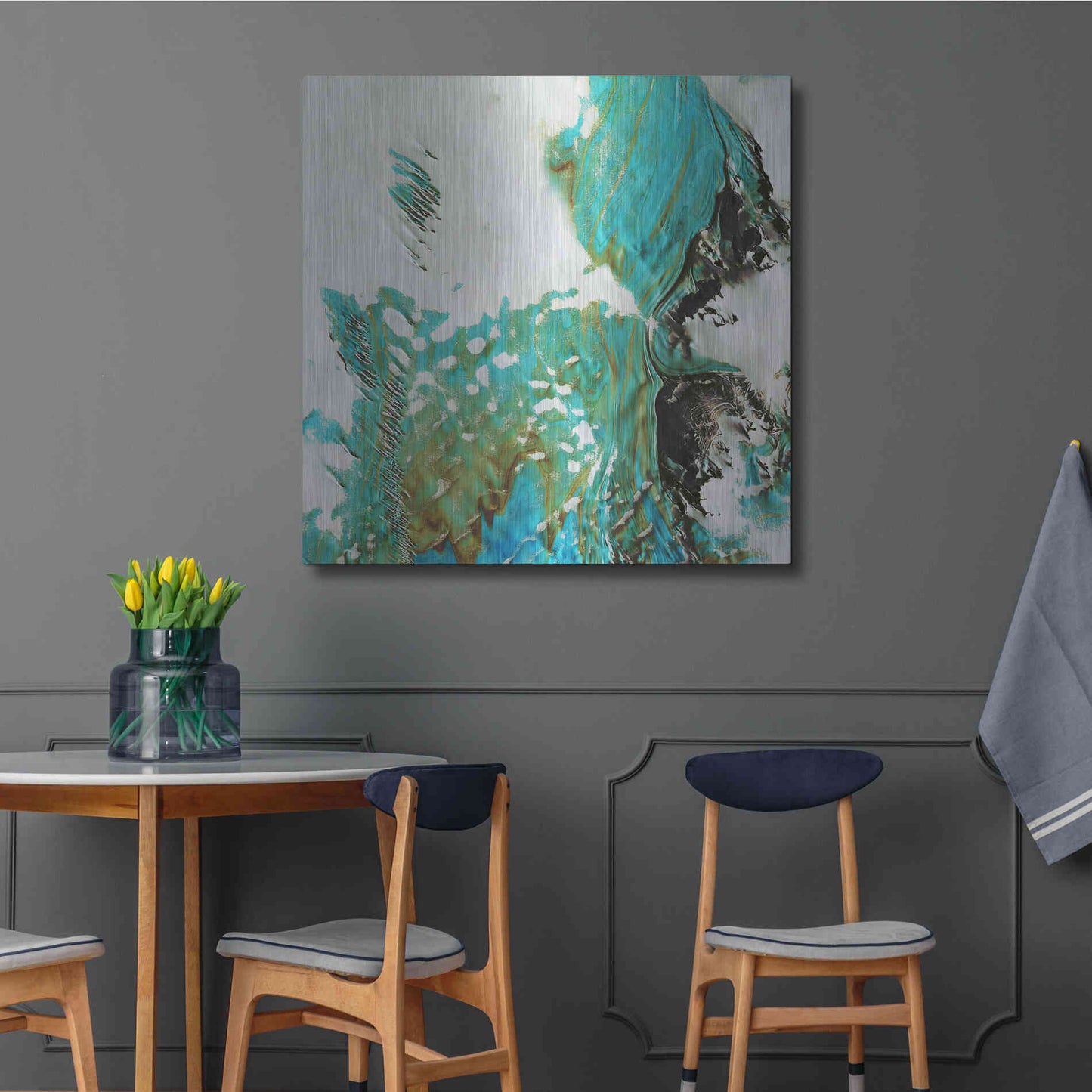 Luxe Metal Art 'Earth as Art: Blue Ice,' Metal Wall Art,36x36