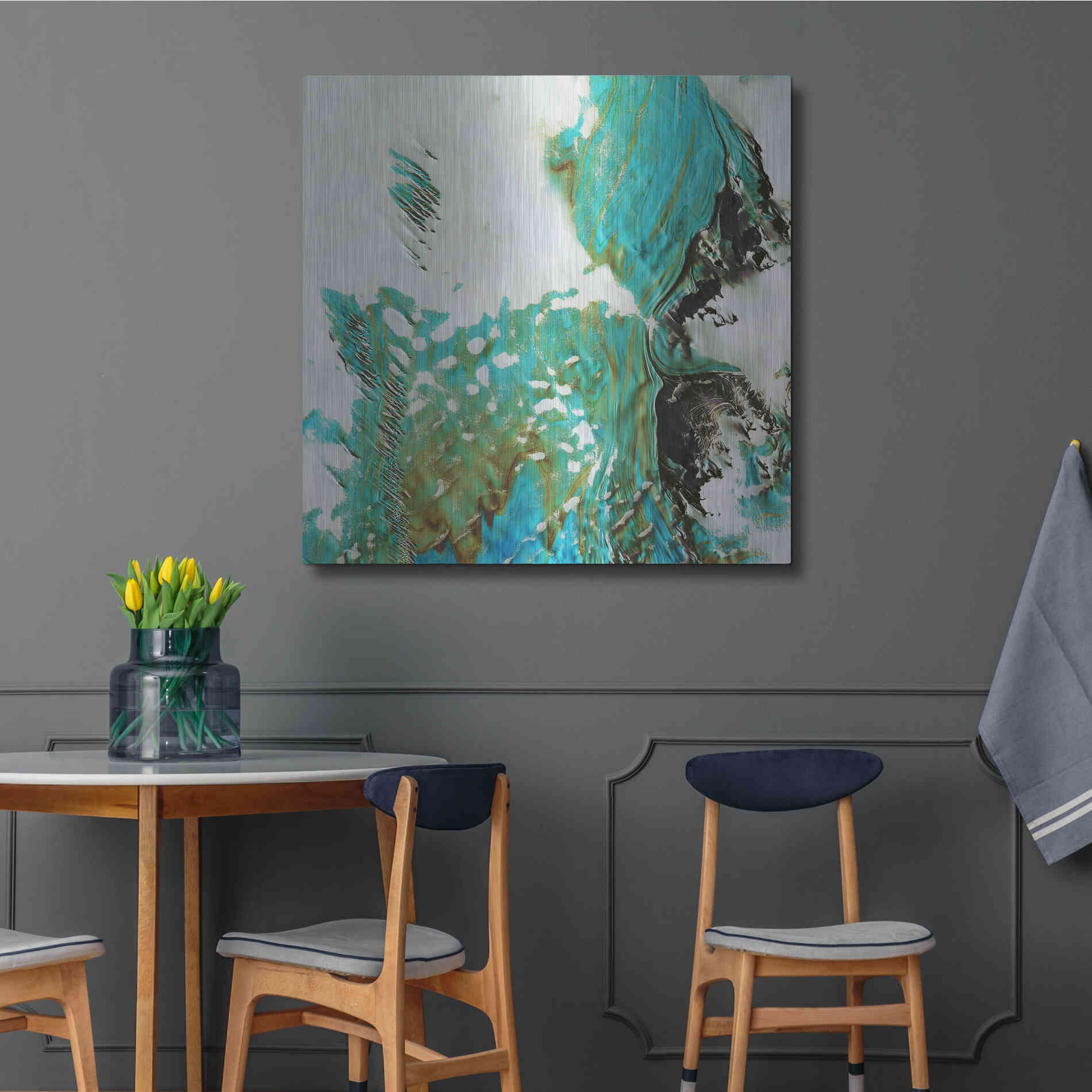 Luxe Metal Art 'Earth as Art: Blue Ice,' Metal Wall Art,36x36