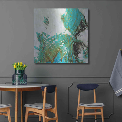 Luxe Metal Art 'Earth as Art: Blue Ice,' Metal Wall Art,36x36