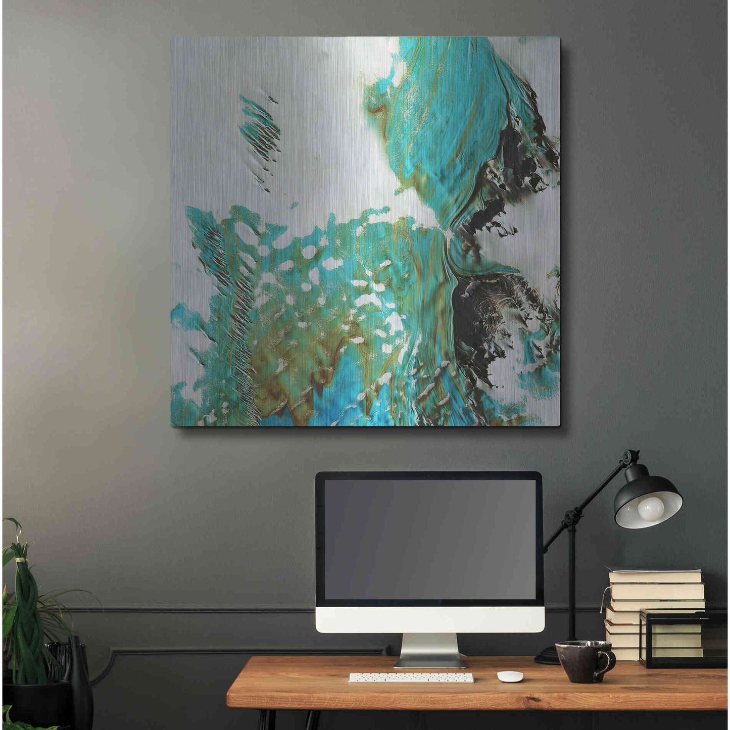 Luxe Metal Art 'Earth as Art: Blue Ice,' Metal Wall Art,36x36