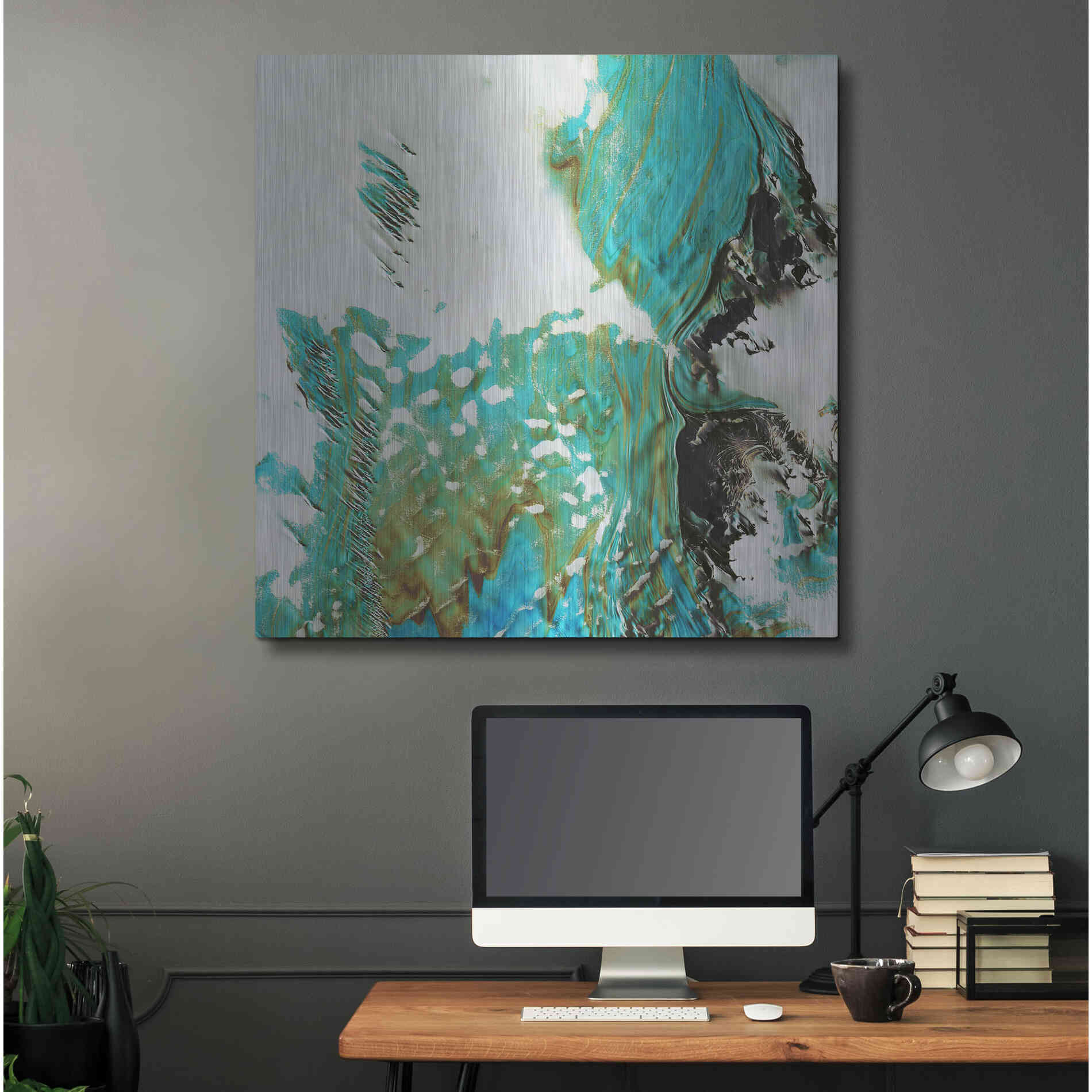 Luxe Metal Art 'Earth as Art: Blue Ice,' Metal Wall Art,36x36