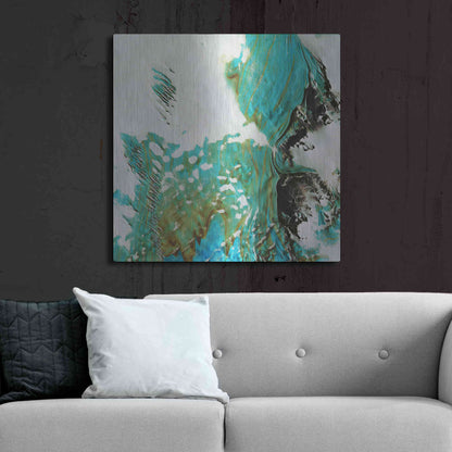 Luxe Metal Art 'Earth as Art: Blue Ice,' Metal Wall Art,36x36