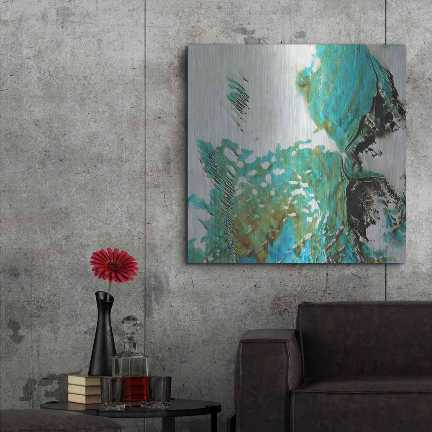 Luxe Metal Art 'Earth as Art: Blue Ice,' Metal Wall Art,36x36