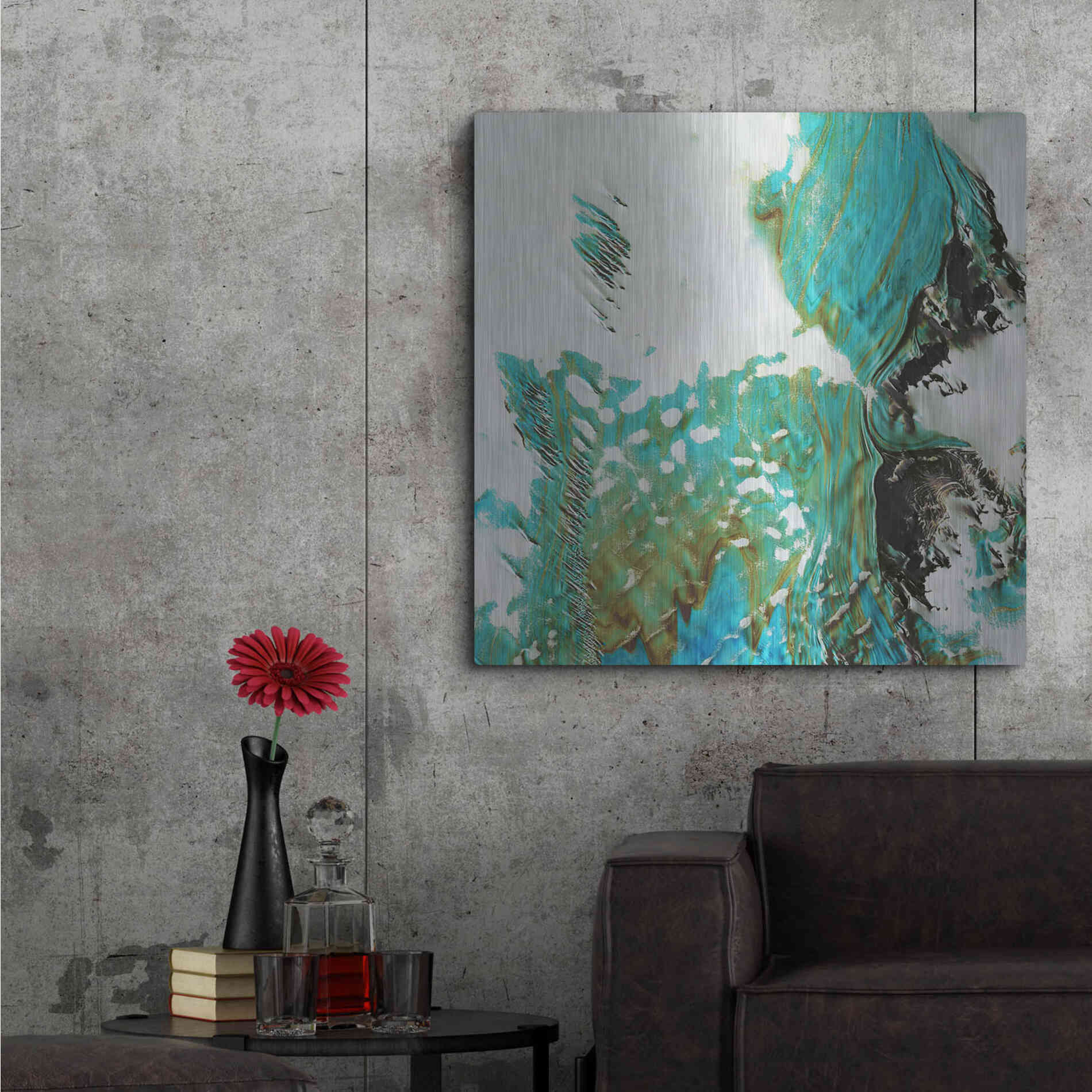 Luxe Metal Art 'Earth as Art: Blue Ice,' Metal Wall Art,36x36