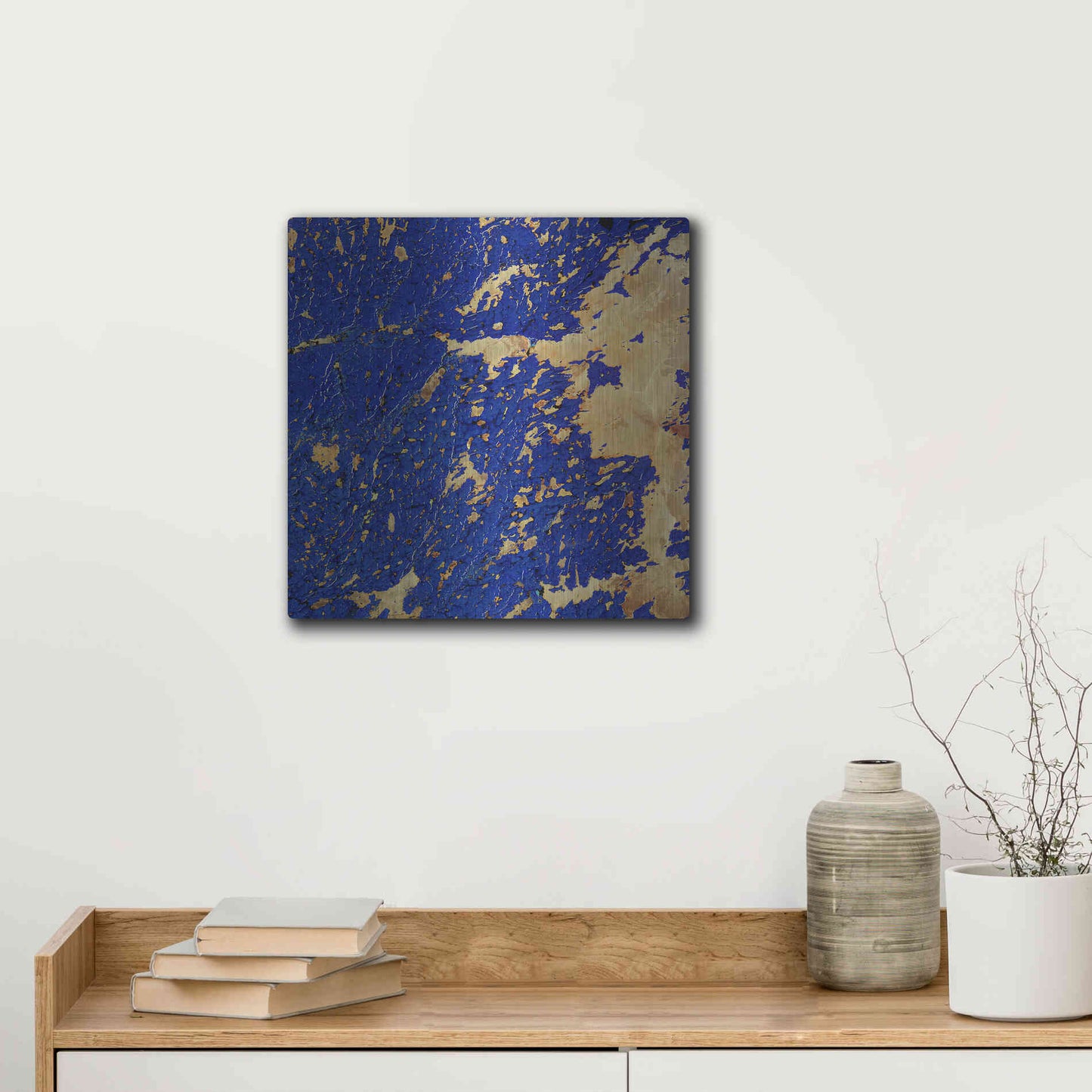Luxe Metal Art 'Earth as Art: Copper and Blue,' Metal Wall Art,12x12