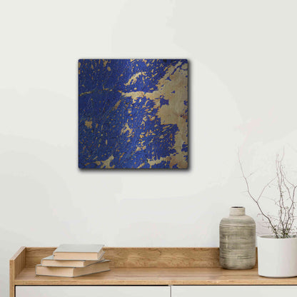 Luxe Metal Art 'Earth as Art: Copper and Blue,' Metal Wall Art,12x12
