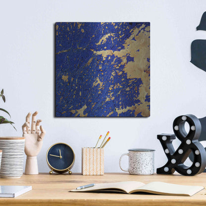 Luxe Metal Art 'Earth as Art: Copper and Blue,' Metal Wall Art,12x12