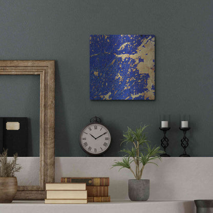 Luxe Metal Art 'Earth as Art: Copper and Blue,' Metal Wall Art,12x12