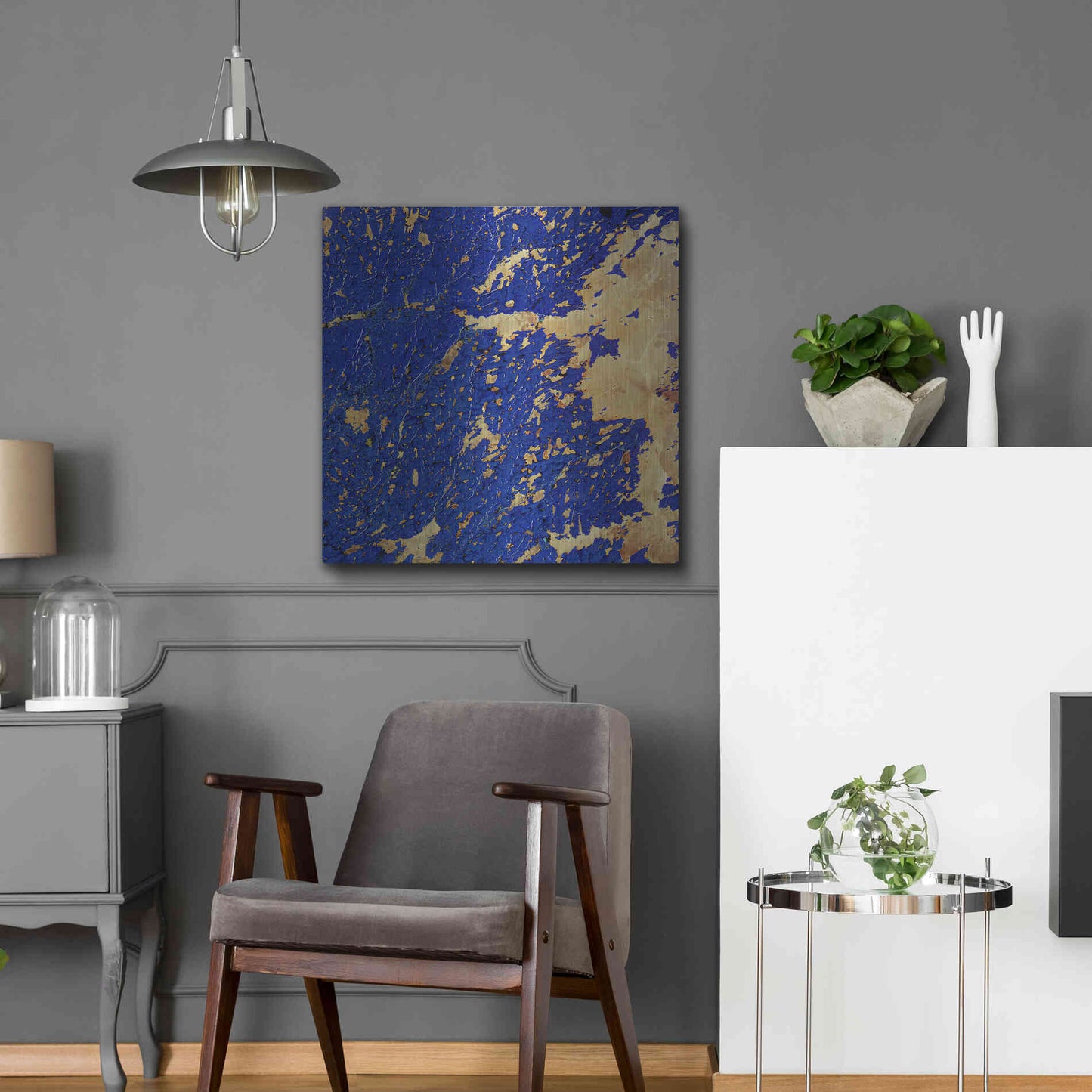 Luxe Metal Art 'Earth as Art: Copper and Blue,' Metal Wall Art,24x24