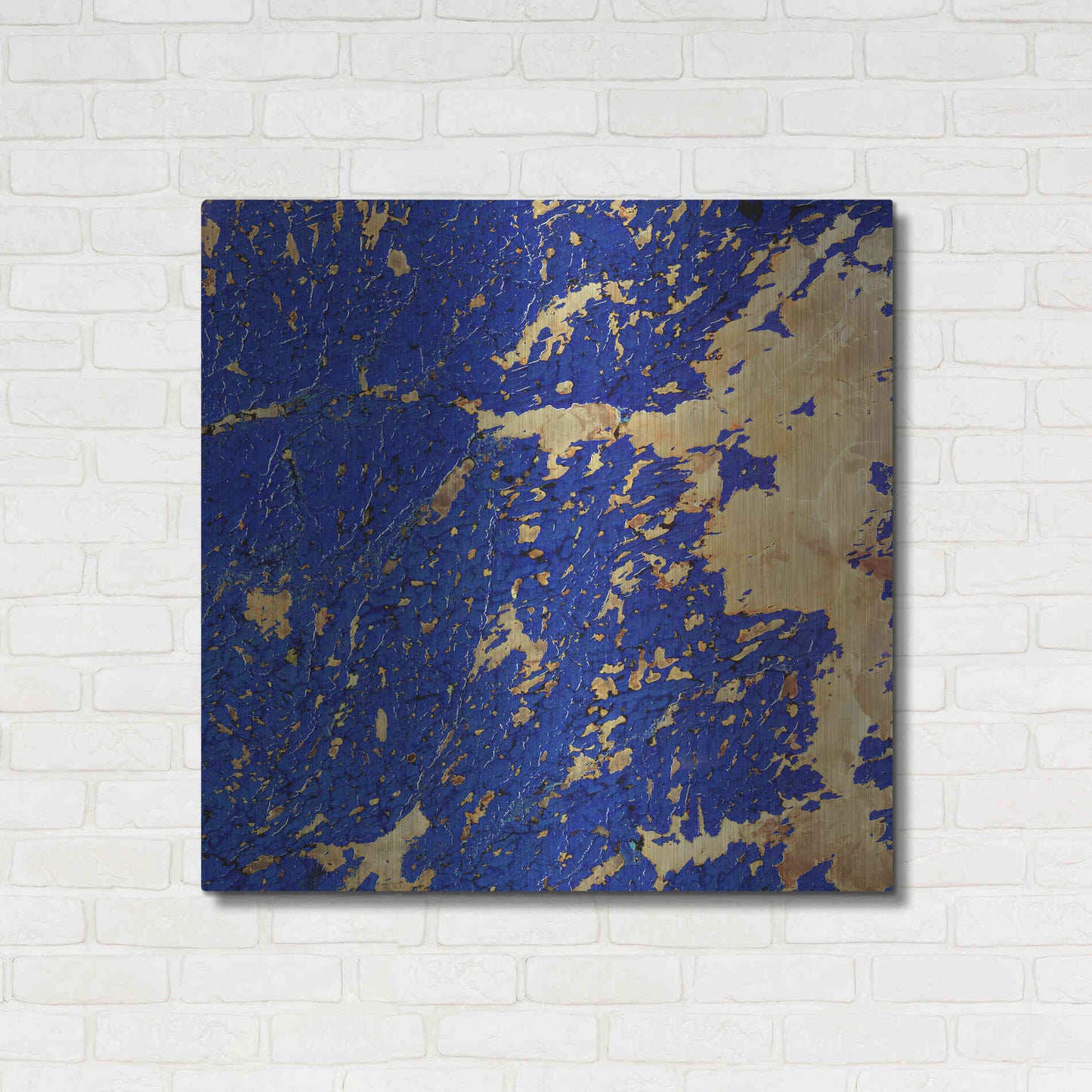Luxe Metal Art 'Earth as Art: Copper and Blue,' Metal Wall Art,36x36