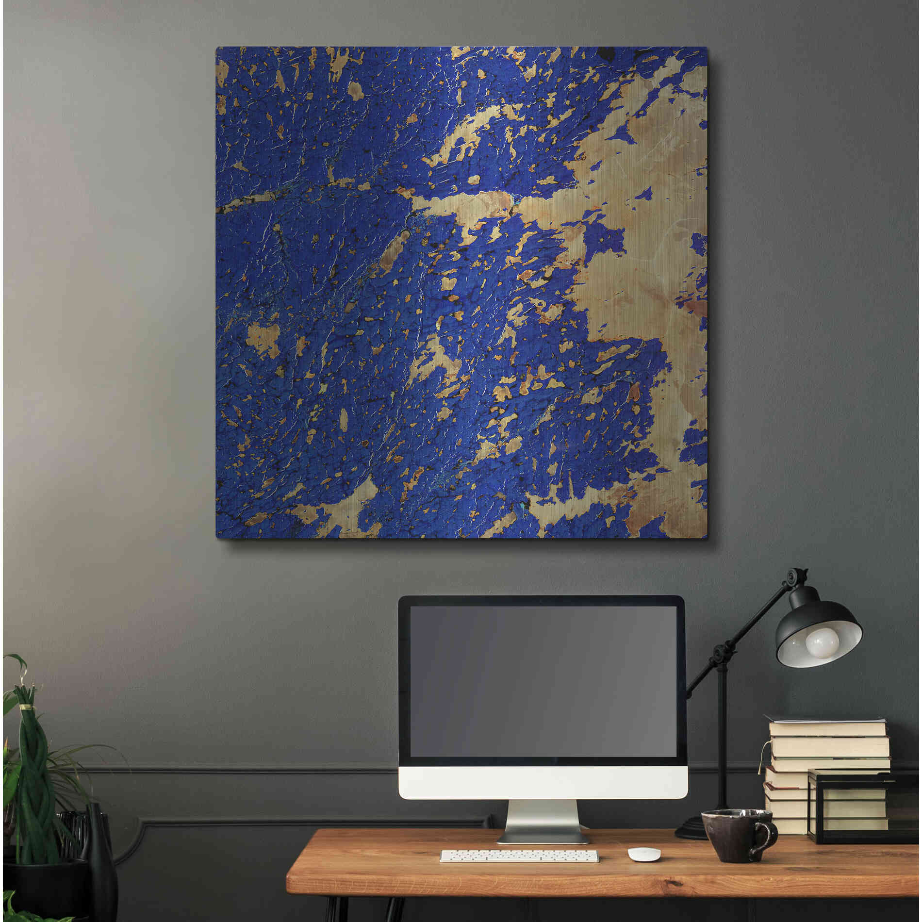Luxe Metal Art 'Earth as Art: Copper and Blue,' Metal Wall Art,36x36
