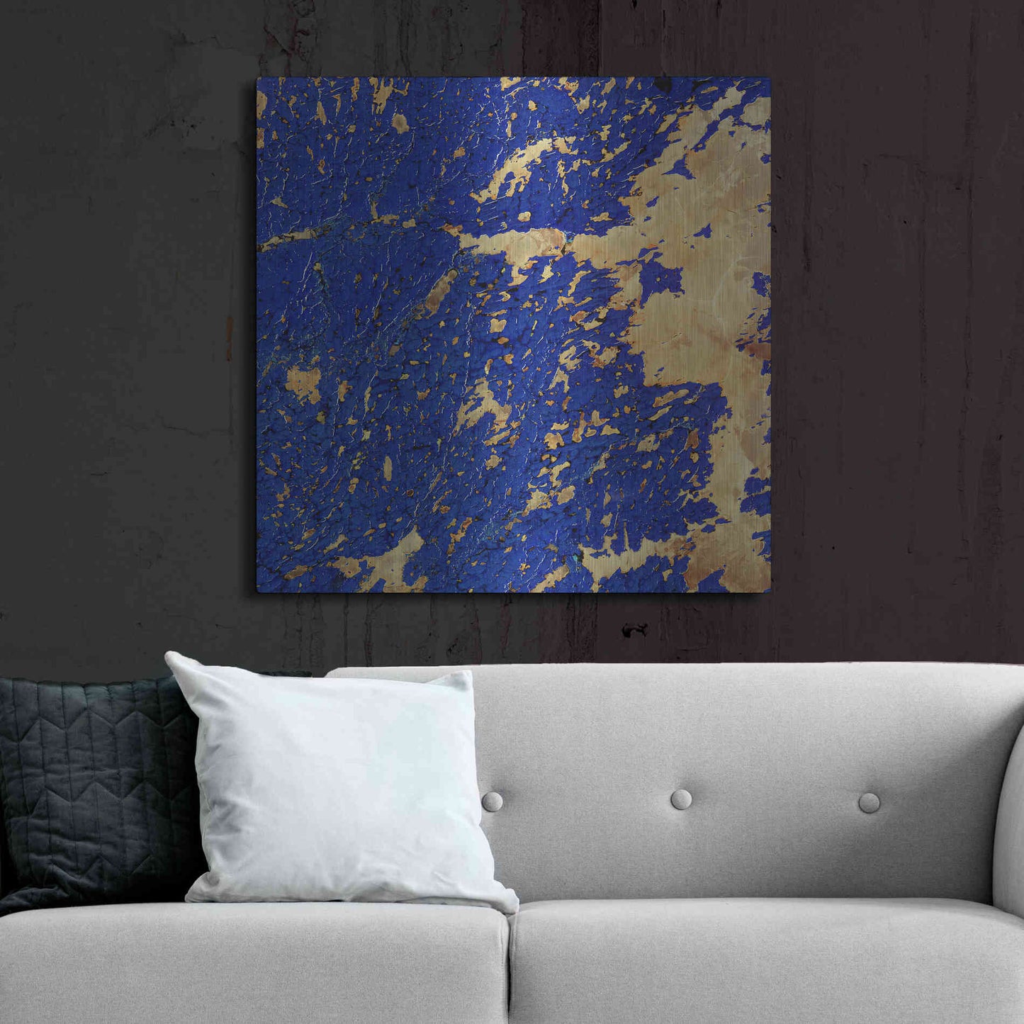 Luxe Metal Art 'Earth as Art: Copper and Blue,' Metal Wall Art,36x36