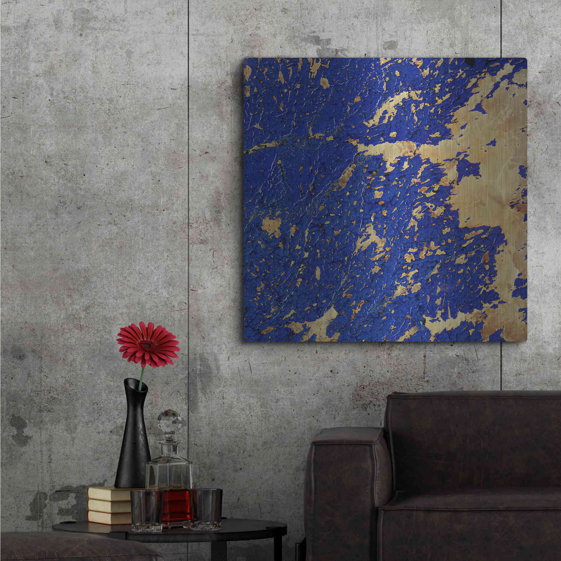 Luxe Metal Art 'Earth as Art: Copper and Blue,' Metal Wall Art,36x36