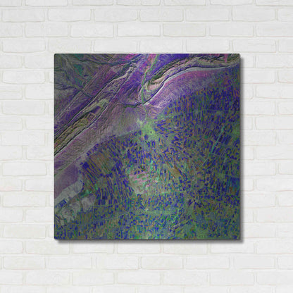 Luxe Metal Art 'Earth as Art: Deep Blue Cubism,' Metal Wall Art,36x36