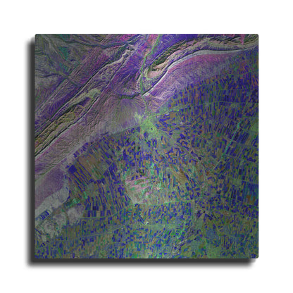 Luxe Metal Art 'Earth as Art: Deep Blue Cubism,' Metal Wall Art