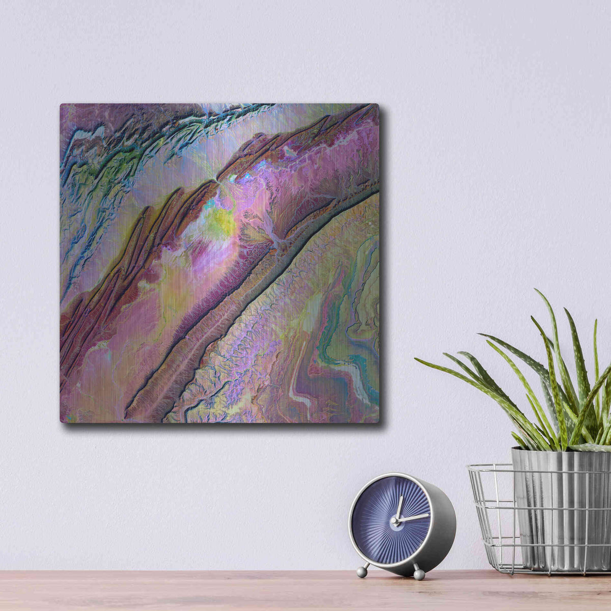 Luxe Metal Art 'Earth as Art: Desert Ribbons,' Metal Wall Art,12x12