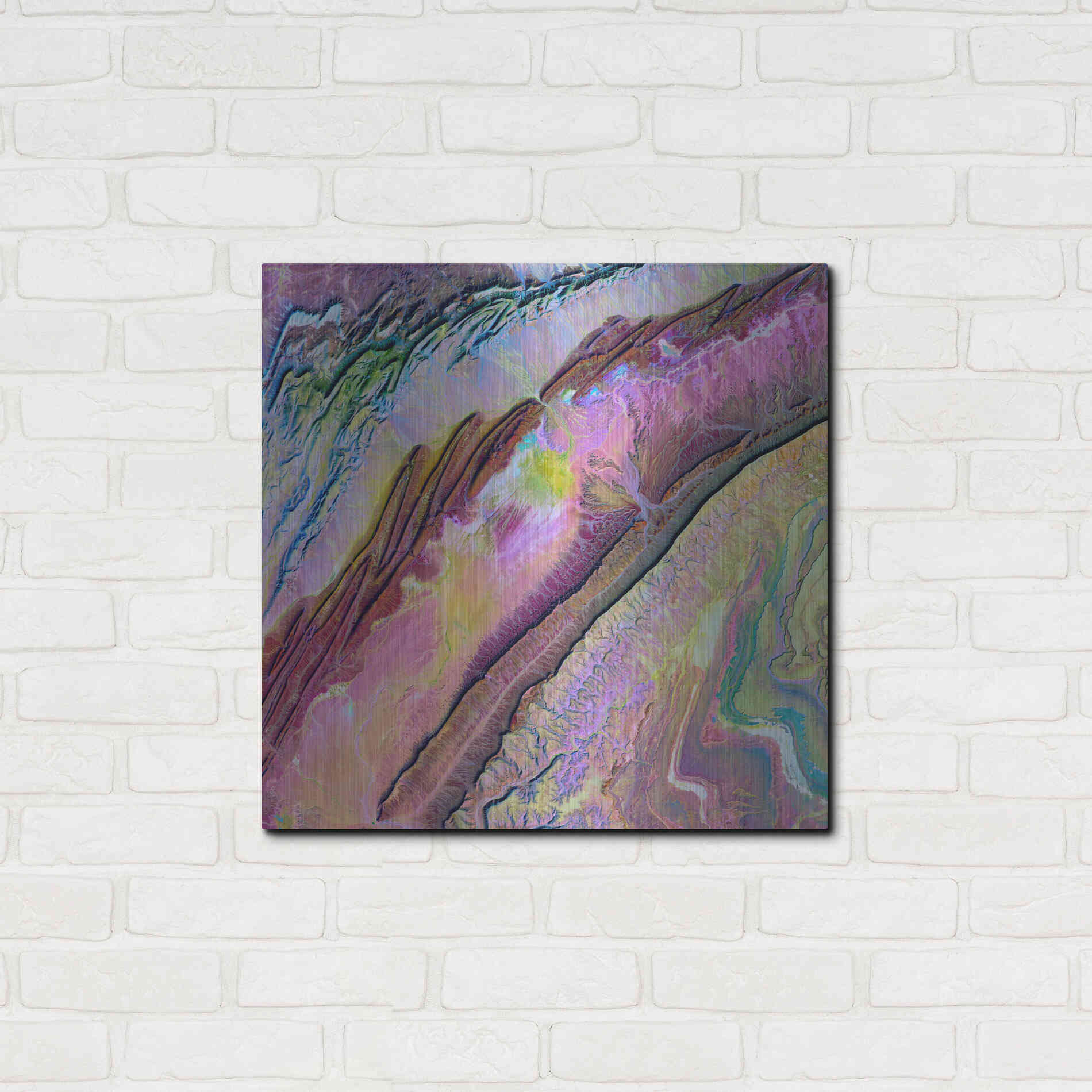 Luxe Metal Art 'Earth as Art: Desert Ribbons,' Metal Wall Art,24x24