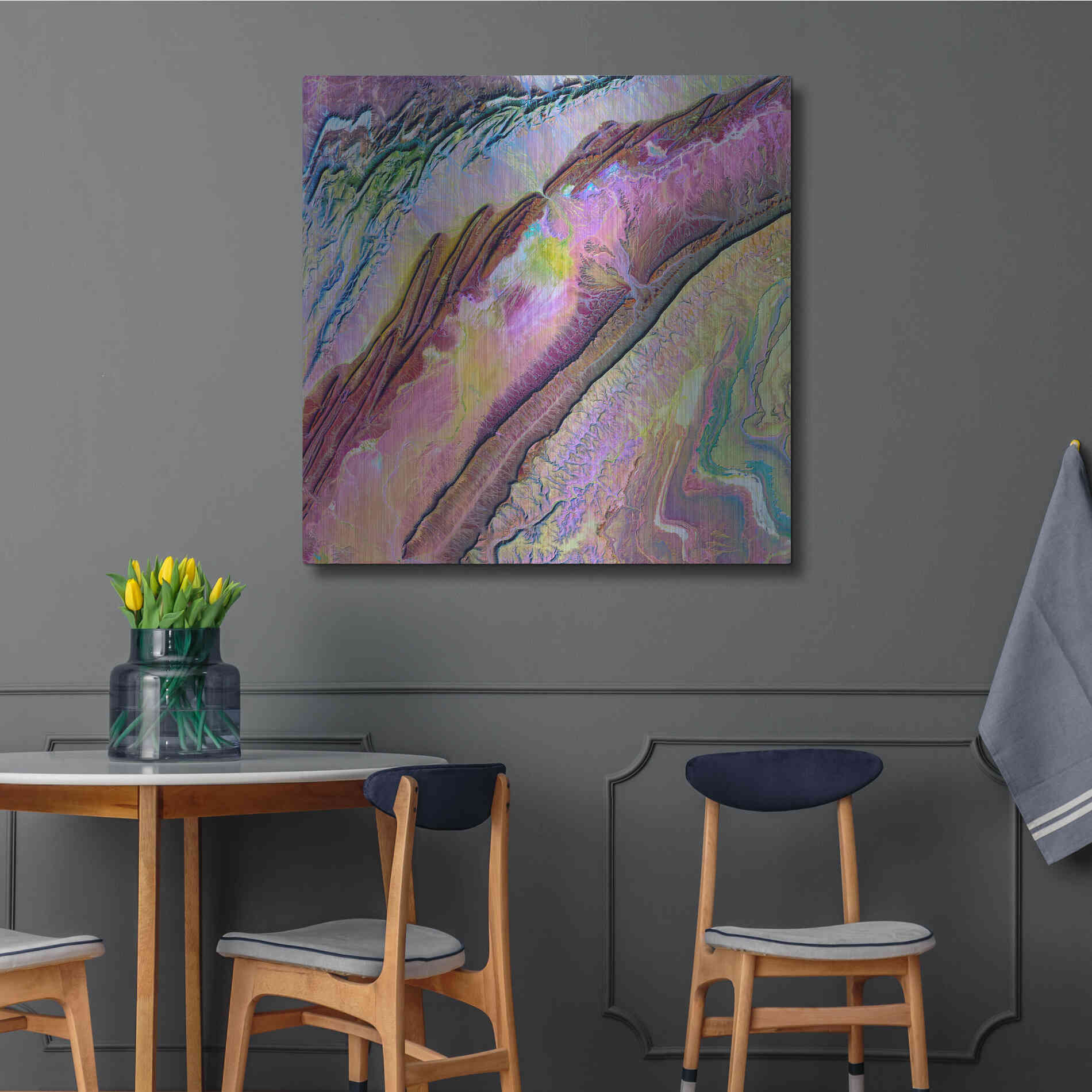 Luxe Metal Art 'Earth as Art: Desert Ribbons,' Metal Wall Art,36x36