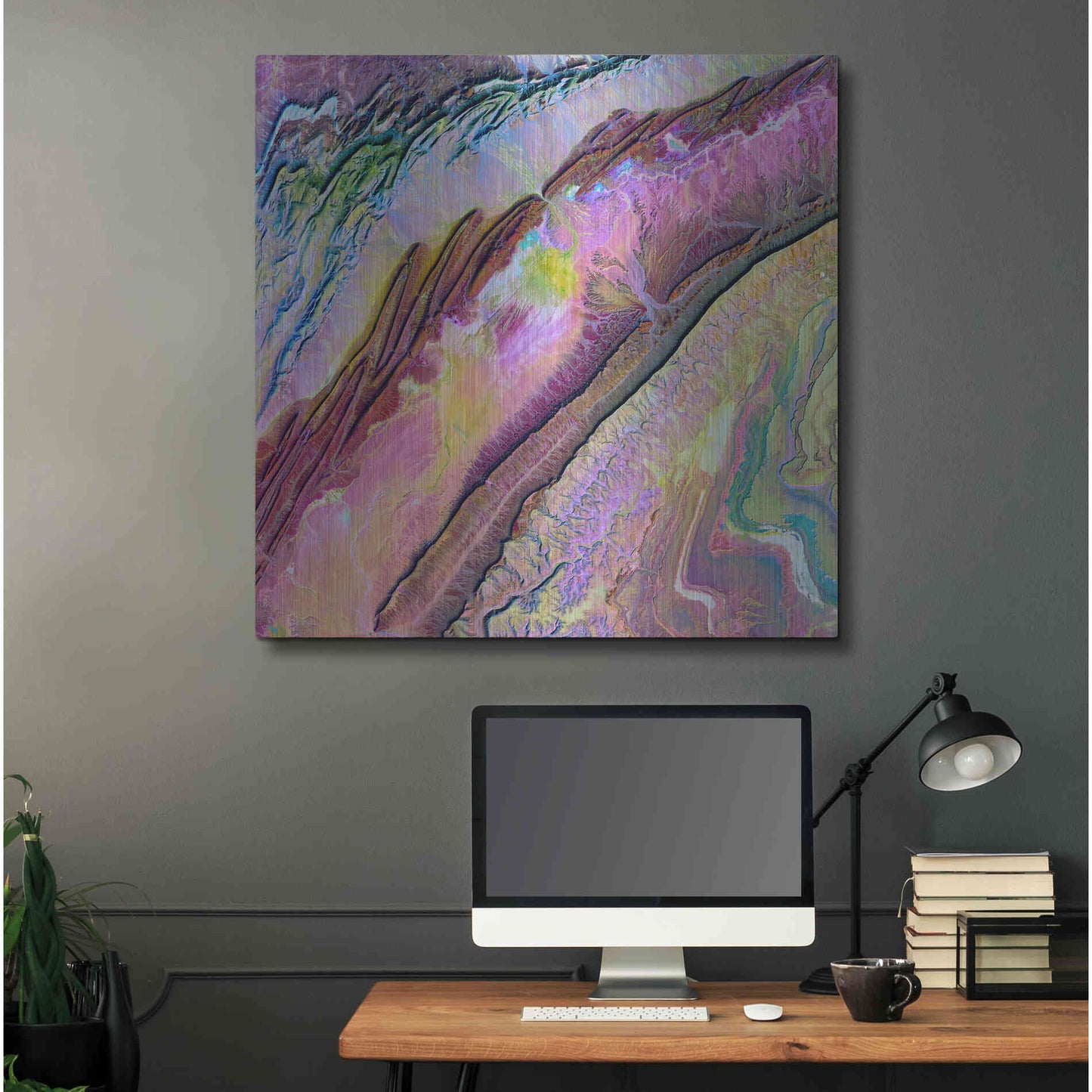 Luxe Metal Art 'Earth as Art: Desert Ribbons,' Metal Wall Art,36x36