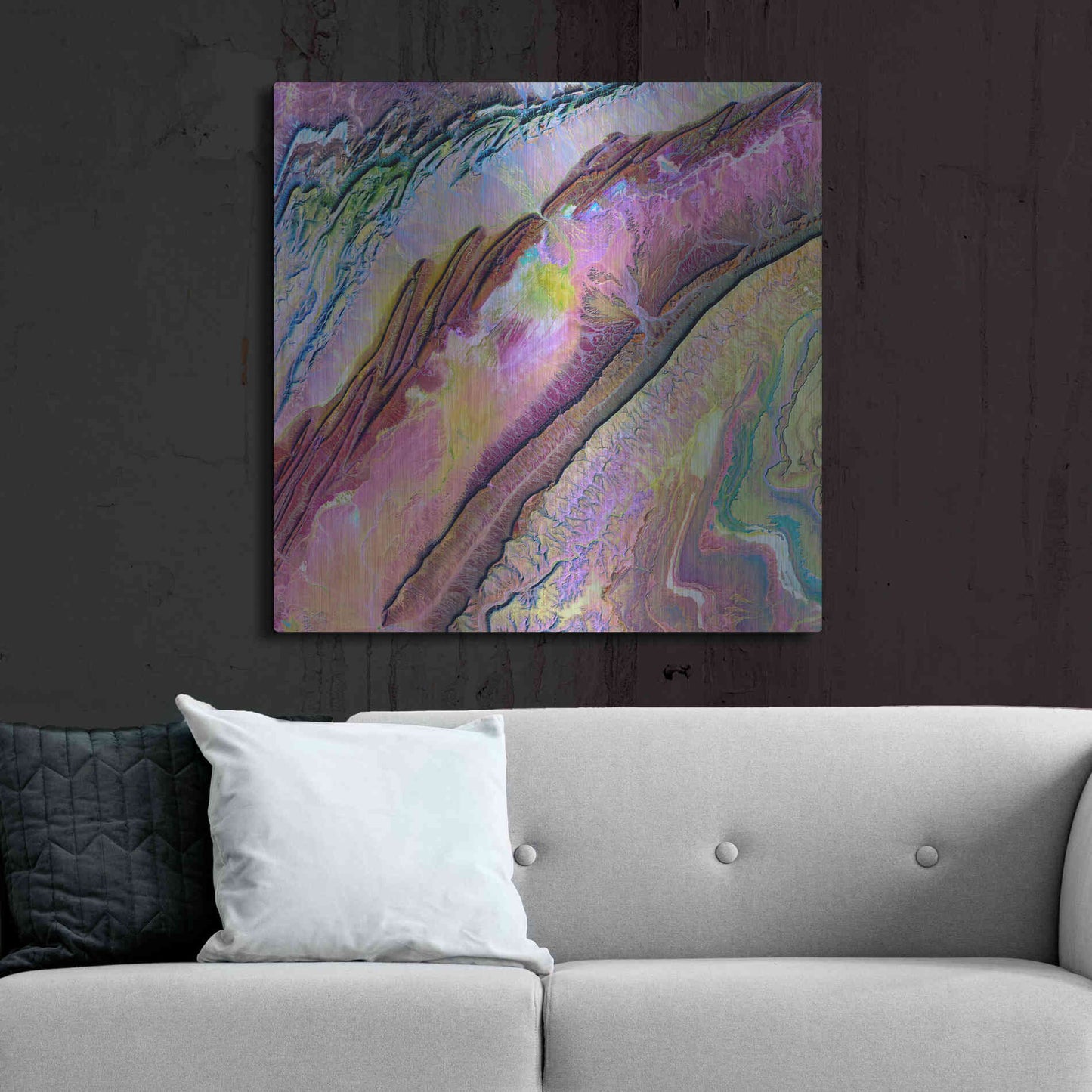 Luxe Metal Art 'Earth as Art: Desert Ribbons,' Metal Wall Art,36x36