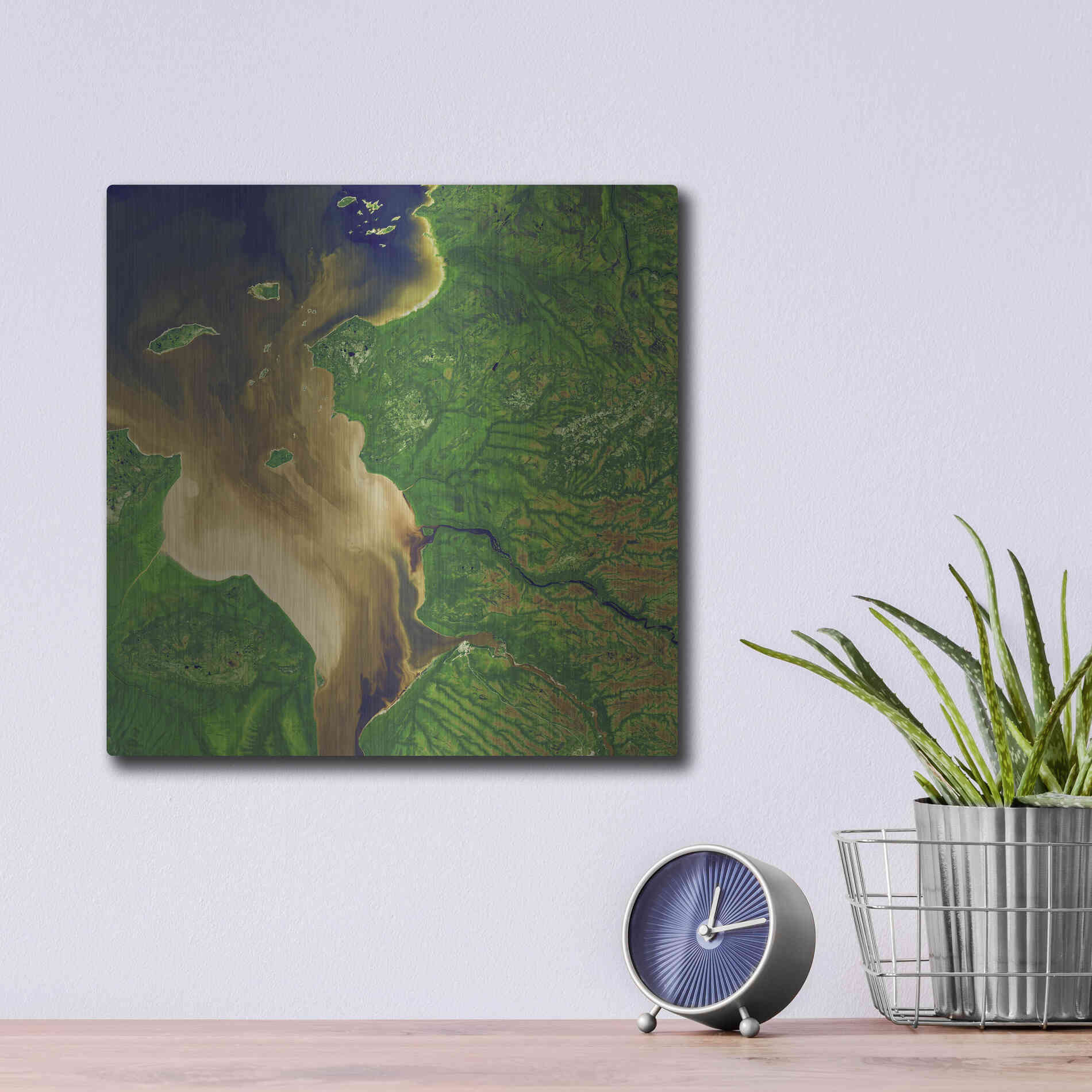 Luxe Metal Art 'Earth as Art: Facing the Tide,' Metal Wall Art,12x12