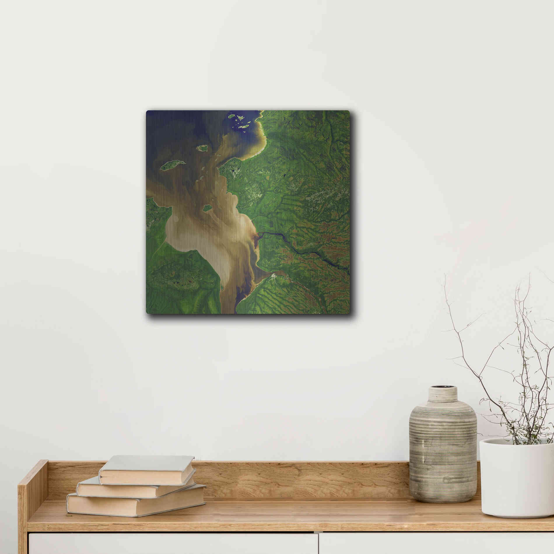 Luxe Metal Art 'Earth as Art: Facing the Tide,' Metal Wall Art,12x12