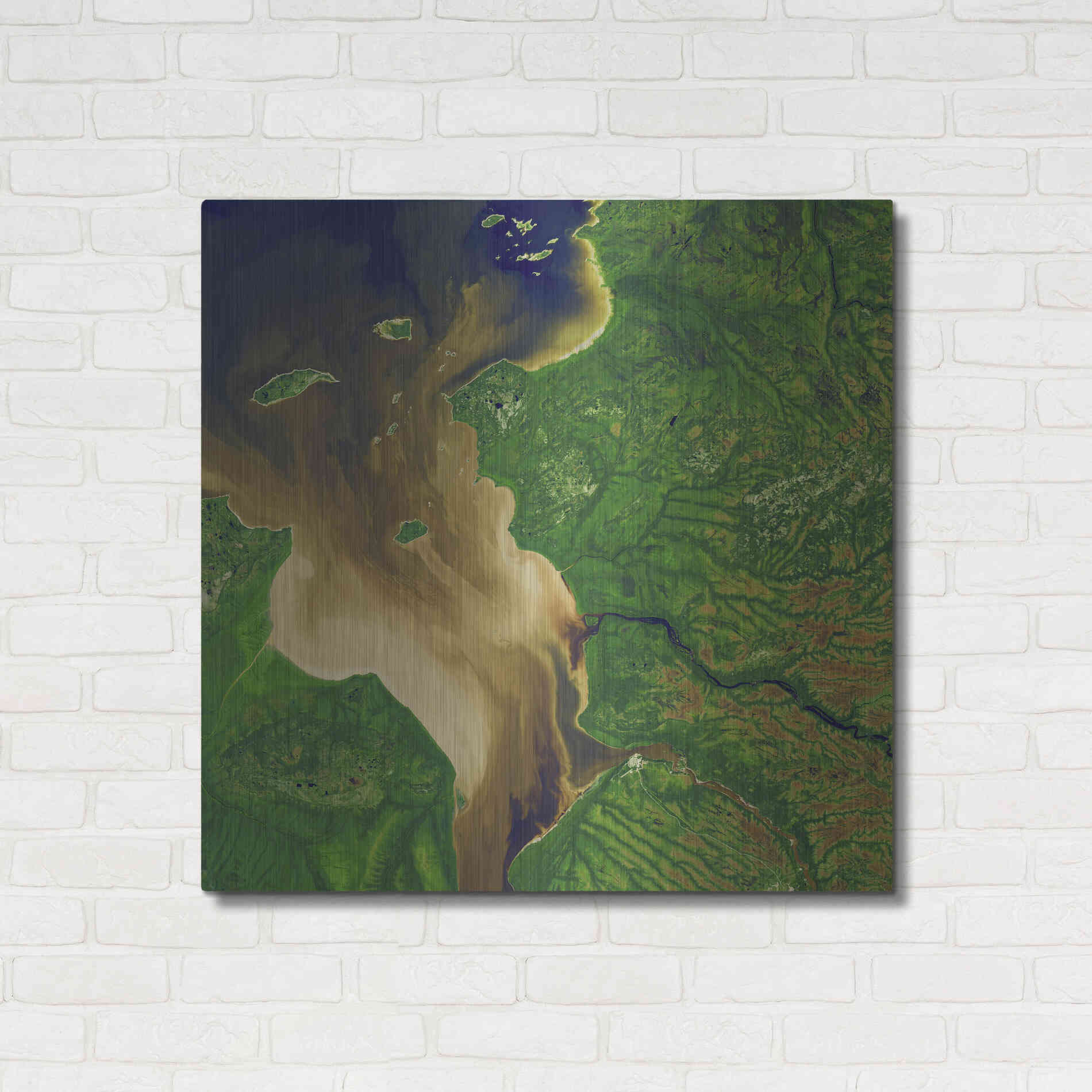 Luxe Metal Art 'Earth as Art: Facing the Tide,' Metal Wall Art,36x36